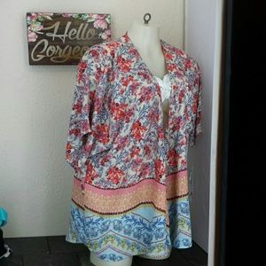 gorgeous Liberty Love short sleeve cover / kimono, 2X